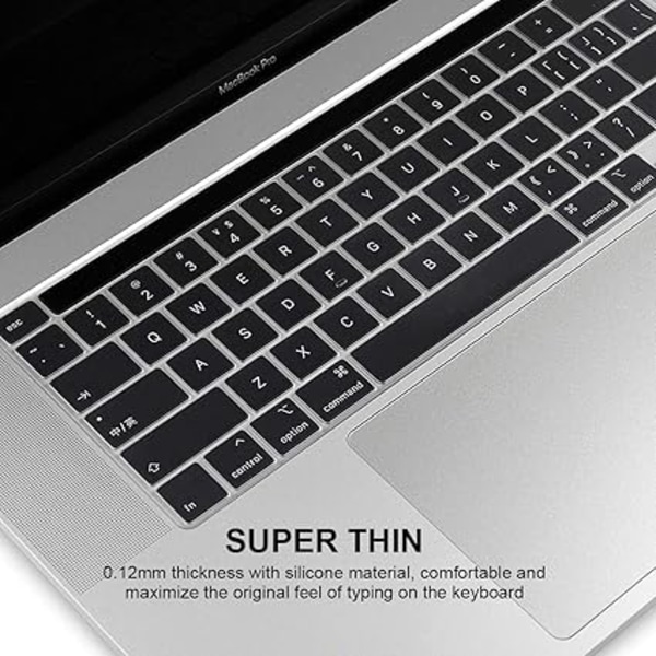 Skydd kompatibel med 2022-2020 Nya M2/M1 MacBook Pro 13-tums Touch Bar A2338 A2289 A2251 med Touch Bar & Touch ID, AZERTY EU-layout, Genomskinlig TPU