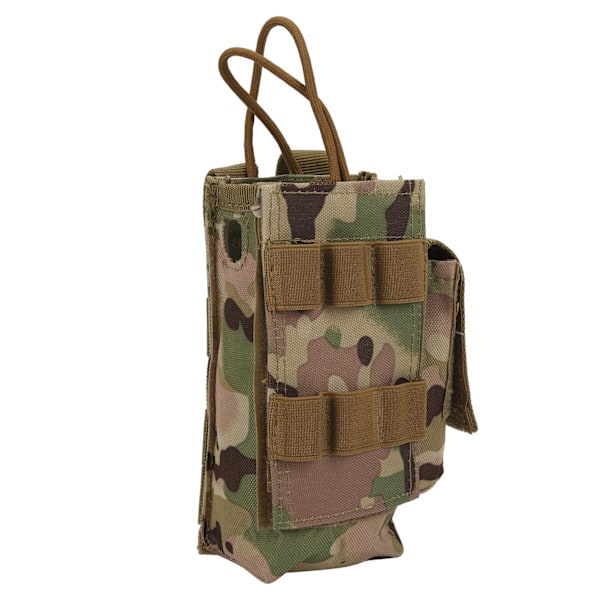 Molle Radio Bag Mini Radio Holder Bag Vanntett Walkie Talkie Holster med Sidelommer Kamuflasje