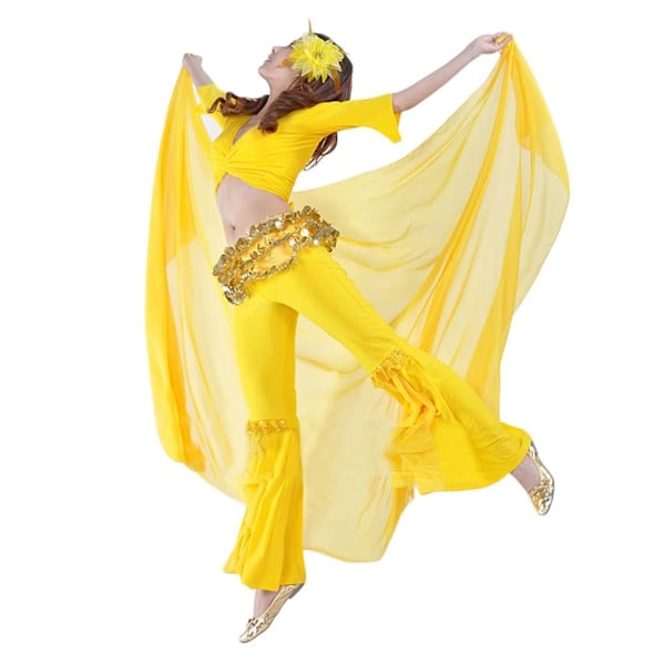 Bukdans Slør Danser Sjal GUL Yellow