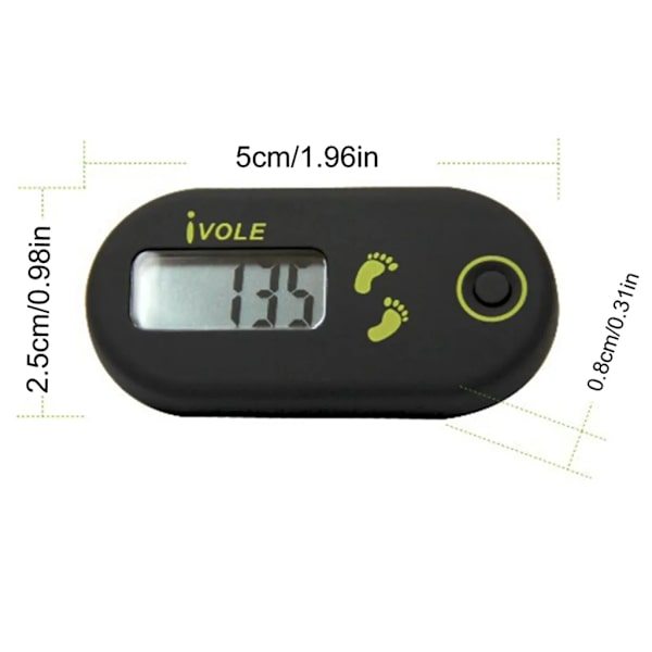 3D Elektronisk Skritteller Sports Mini Skritteller med Klips og Snøre til Jogging/Vandring/Løping/Gåing