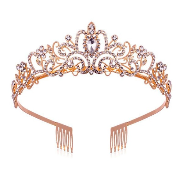 Krystal Rhinestone Krone Coiffure Krone Tiara CHAMPAGNE Champagne