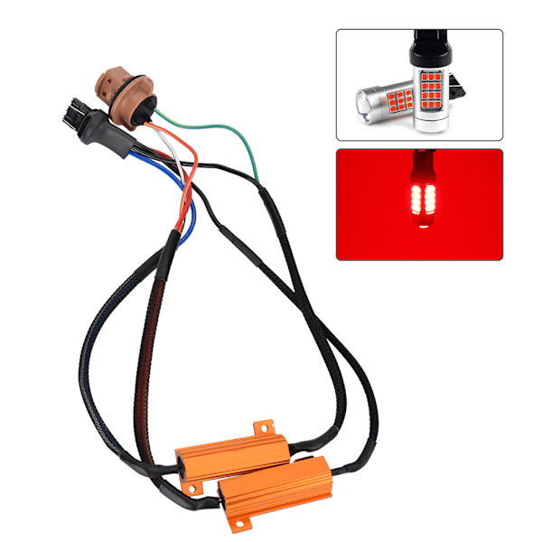 2 stk 50W Last LED Lys Enkelt Modstandskabel, 7443 8RJ Enkelt Modstandskabel