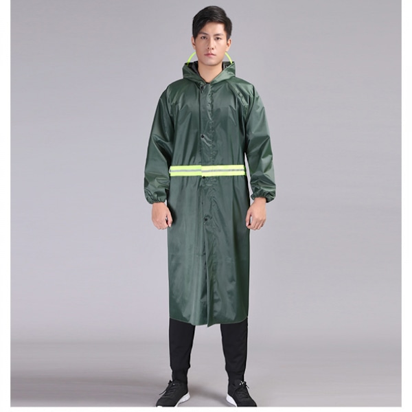 Lång regnkappa med huva, säkerhet, vattentät, nödregnjacka, poncho för män, kvinnor, vuxna (storlek XXXXL)