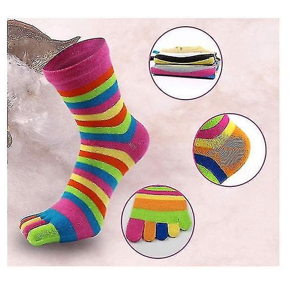 Dam 5-finger bomullsstrumpa, fukttransporterande, atletisk, 6-pack [BT}
