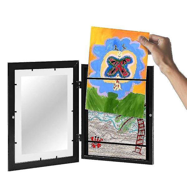 Barnerammer for kunst - Enkle å bytte kunstverk - Rammer for tegninger og kunstverk - Bildeammer for vegg og bordplate