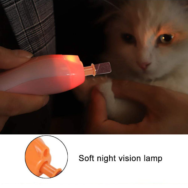 Favson Professional Pet Claw Grinders - 6 hiomapäätä ja LED-koiran kynsileikkurit - Turvalliset kynsileikkurit lemmikeille.