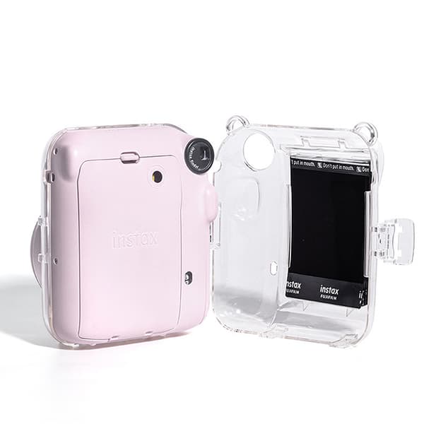 Til Fujifilm Instax Mini 12 Transparent beskyttelsesetui Black