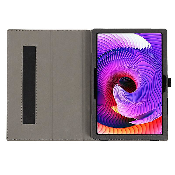 For TCL Tab 10 Gen 2 Tablet Etui Stativ Skin-touch PU Læder Fuld Beskyttelse Cover - Sort