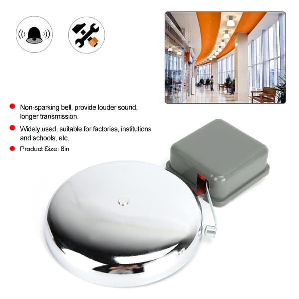 Multifunktionel 8 tommer elektrisk ringesignalur til skolefabrikker 220V