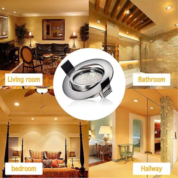 1 stk x 5w LED downlight 3000k varmhvit 230v, 55mm