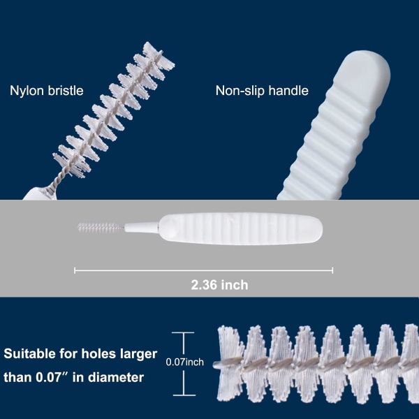 30 stk dusjhode rengjøringsbørste anti-tett dusjhode pore gap børste rengjør med nylon sklisikker