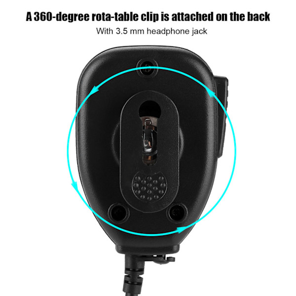 Kannettava vedenpitävä lamppu Walkie Talkie kädessä pidettävä mikrofoni BF-A58/BF-UV9r BF-9700 (musta)