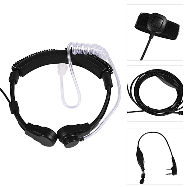 Halsmikrofon Øretelefon Akustisk Mundstykke PTT til Baofeng UV5R 2-vejs Radio Walkie Talkie-Xin