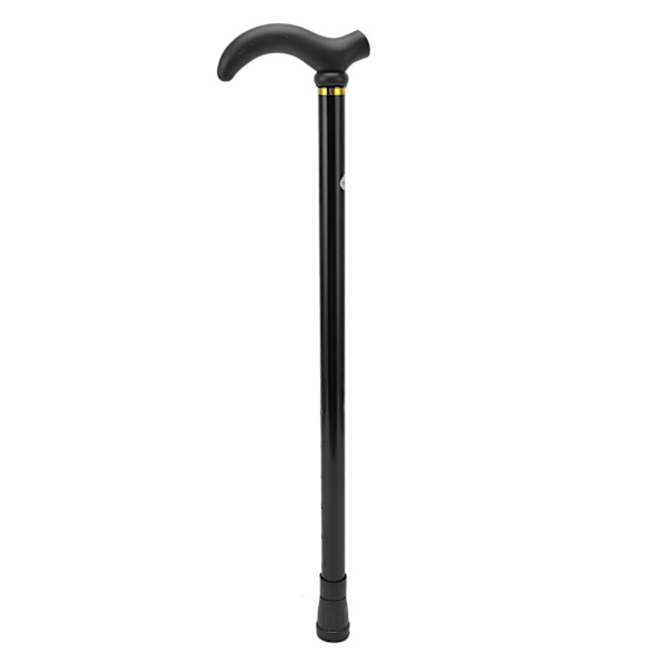 Justerbar Stok med Gummipude Ergonomisk Aluminiumlegeringsstok til Ældre Ældre Mobilitetshjælp Sort