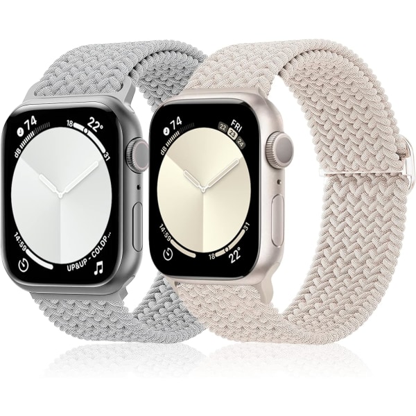 Urheiluranneke yhteensopiva Apple Watch -rannekkeen kanssa 42mm 44mm 45mm 49mm, Vaihto, Apple Watch iWatch -sarjaan 8 7 6 5 4 3 2 1 SE, 2 kpl.