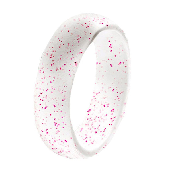 7 stk. Damer Mode Silikon Blød Glitter Finger Ringe Fest Smykker Gave Klar Lilla Glitter Clear Purple Glitter US 10