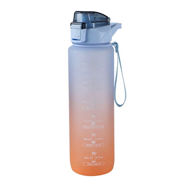 Sport 1000 ml vattenflaska med sugrör för utomhusresor - Perfekt Blue