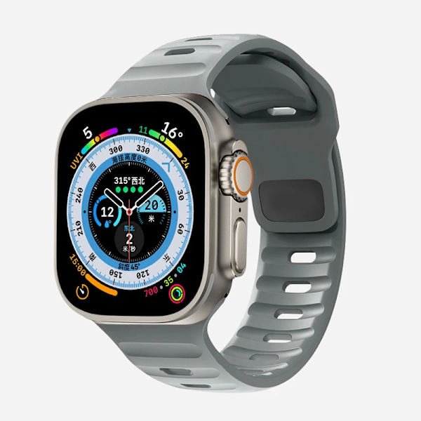 Blød silikone rem til Apple Watch Ultra 49mm 44mm 45mm 42mm 41mm 42mm 38mm Sports Watch Band iwatch Serise 8 7 6 5 Armbånd 09-Moonlight-grå 09-Moonlight-grey 42mm 44mm 45mm 49mm