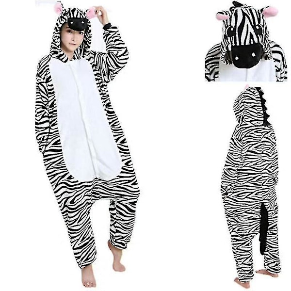 Unisex-aikuisen Kigurumi-eläinhahmoasu puku pyjama Fancy 1onesie1 Zebra