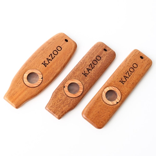 Trä Kazoo Mahogny Kazoo Flöjt Membran Gitarr Ukulele Ackompanjemang Harmonisk Membran Munstycke Blåsinstrument 0.04 C