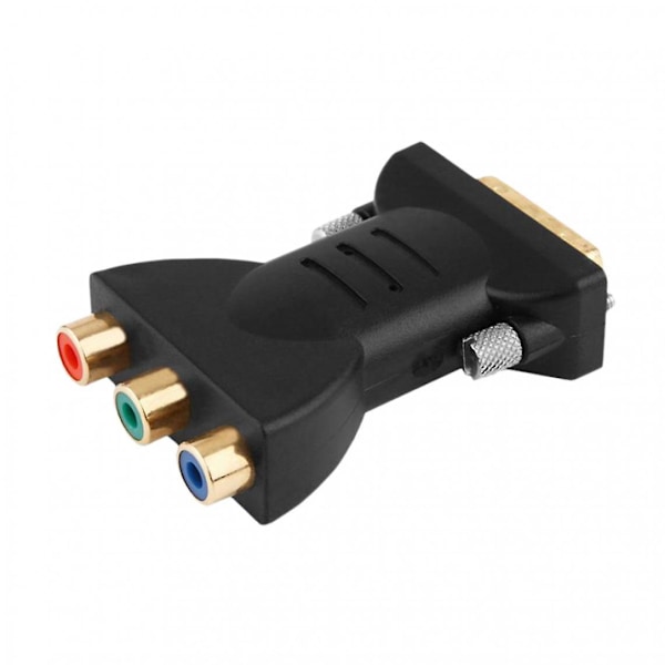 Dvi-i 24+5 hane till 3 RCA hona svart adapterkonverter HDMI-kabel