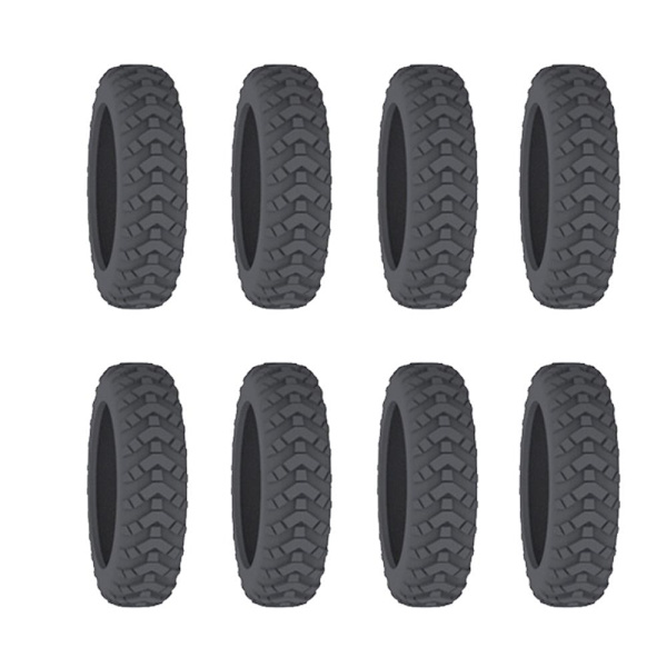 8 stk. / sæt kufferthjulssko kuffert hjulbeskyttelse lysegrå light grey 8pcs-8pcs