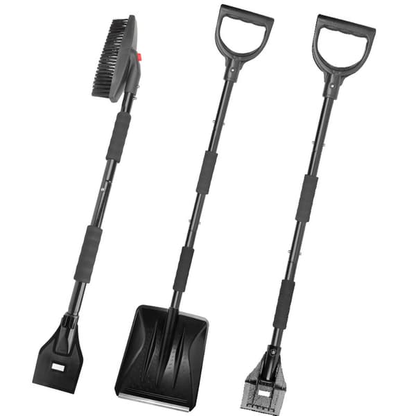 Bærbar foldbar sneskovl med indtrækkeligt håndtag 6PCS