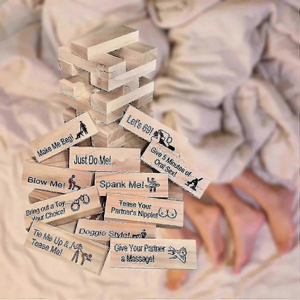 Super Naughty Block Tower Game - Paraktiviteter, Flirtfulde Date-Ideer, Træspil til Par