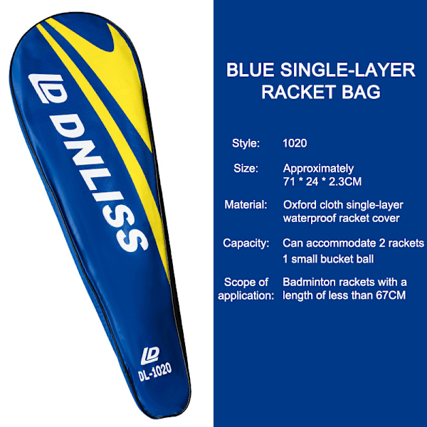 Badmintonracketfodral Bärbart Fodral Racketöverdrag 2#