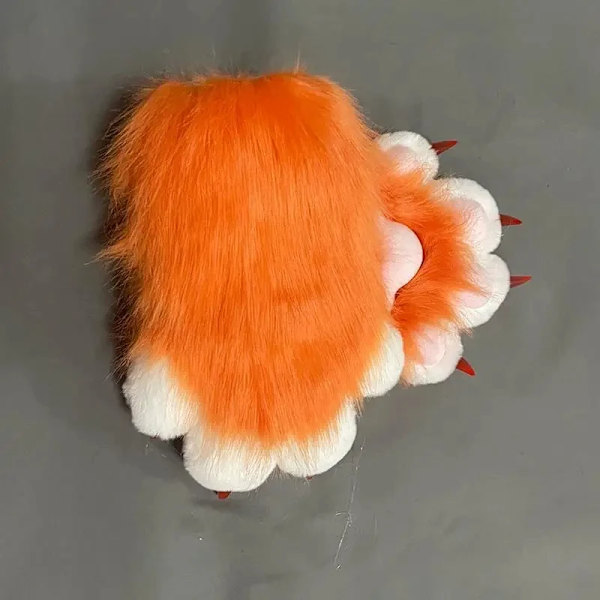 Söt plysch cosplay kostym lurvig färg djur tass handskar katt flicka handskar katt tass söt plysch päls kostym färdig produkt GRAY