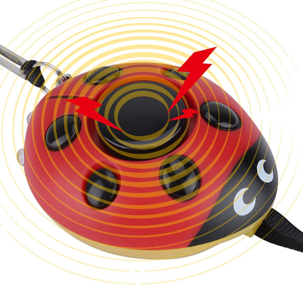 Personligt försvarsskydd Beetle Alarm Keychain 130db Kvinnors Nödlarm med LED//+