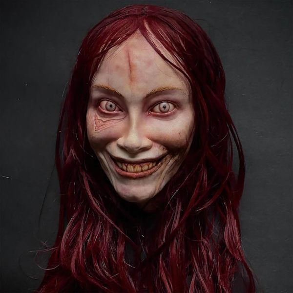 Movehii Halloween Latex-naamio, realistisen pelottavat Halloween-asuvarusteet Halloween-juhliin, karnevaaliin ja cosplay-rekvisiitaksi