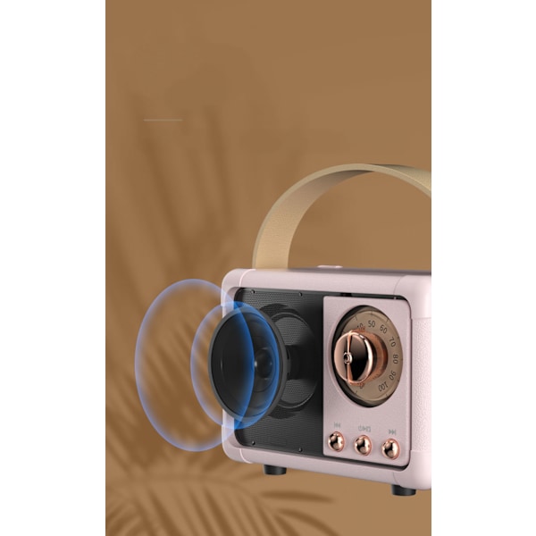 Kannettava langaton vintage-radiokaiutin stereolla, rikkaalla bassolla, söpöllä vanhanaikaisella tyylillä, tukee Bluetoothia/U-levyä/TF-korttia/AUX