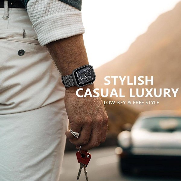 Metallband kompatibel med Apple Watch -band 40 mm 38 mm 41 mm Black-WELLNGS Black Black 42/44/45/49mm