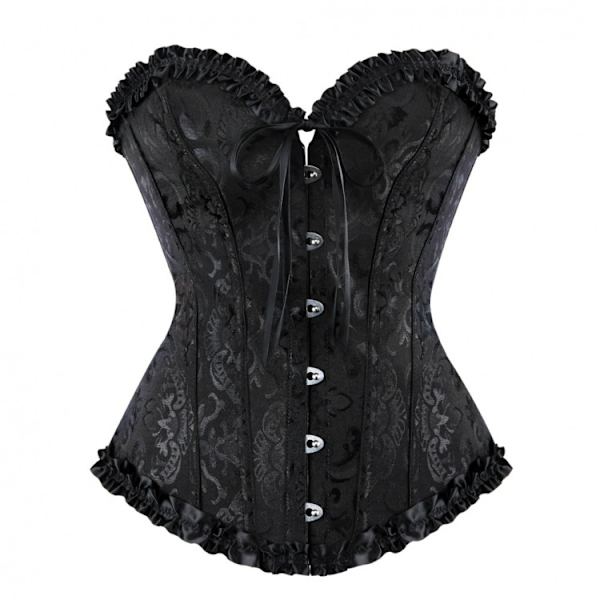 Damkorsett med blommönster, braless, strapless underkläder L