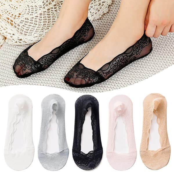 Usynlige tynde blonde ankelstrømper Svedabsorberende åndbar sok til daglig brug White 1 Pair