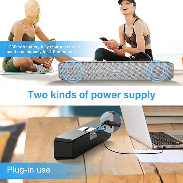 Superportabel Bluetooth-högtalare med 15 timmars speltid, för TV-apparater