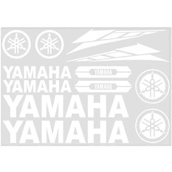 Til YAMAHA Motorcykel Klistermærke Logo Tank Mærkat Sæt Køretøjsindpakning - FARVE: Hvid[qb]