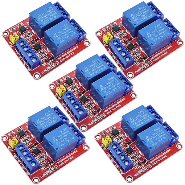 5PCS Relämodul 2-kanals relämodul omkopplingsrelämodul