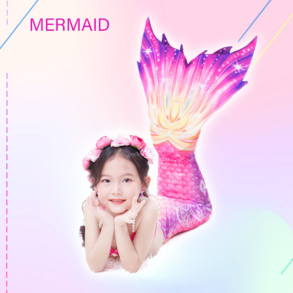 9-delt jentes havfruehale badedrakt prinsesse bikinisett monofin badedrakt MY10 MY10 150