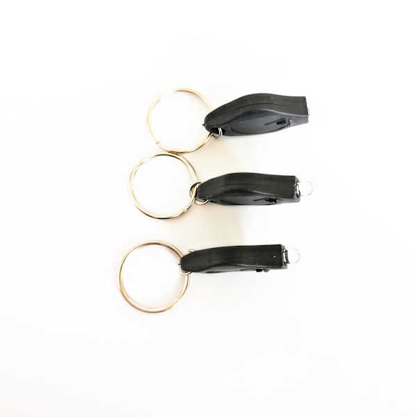 Mini LED Nøkkelring Lommelykt, Svart (Batteri Ikke Inkludert) 5 stk