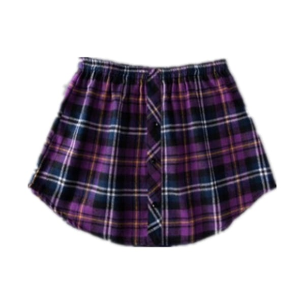 Skjortförlängare Justerbar Lager Falska Toppar Sweeper Hem med Elastisk Midja Lila Vit Purple White 2XL