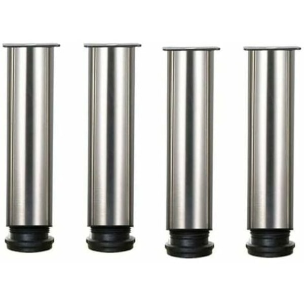 Set of 4 adjustable furniture legs in stainless steel, height 25 cm, ideal for sofa, table, cabinet.