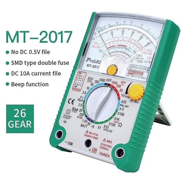 Proskit MT-2017 AC/DC LCD-skyddfunktion analog multimeter