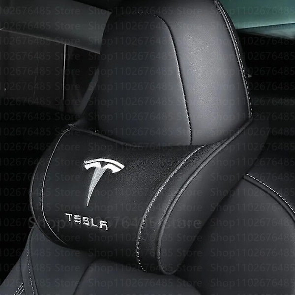 Nahkainen auton niskatuki Tesla Model 3 XSY 2022 - ristiselän tuki - matkustuksen niskatuet Tesla Model Y 2023 - auton sisätilatarvikkeet black headrest