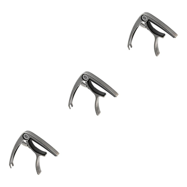 1/2/3 Gitarr Capo Akustisk Klämma Snabbväxlingsklämma Nyckel för Silver 9,3x7,5x1,5cm Silver 9.3x7.5x1.5cm 3 Sets