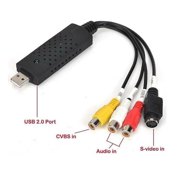 Usb Rca Vhs til Pc Usb Audio Video Capture Adapter,usb2.0 Video Capture Card Enveis Capture Card Hd Overvåking Video Capture Card Enveis Usb Cap