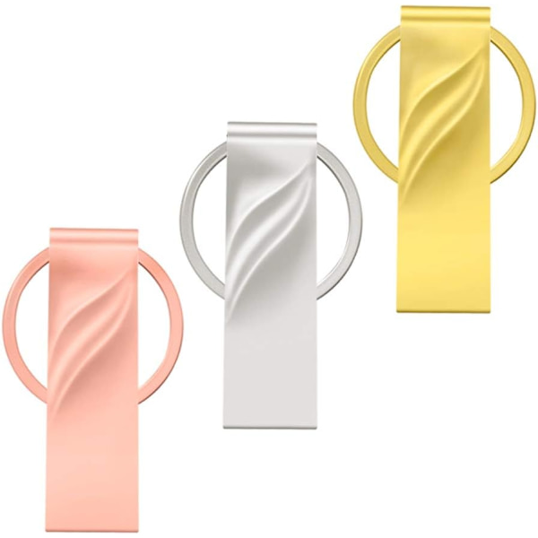 3 st USB 3.0 minneskort 16 GB Multi Color USB-minne - 16 GB bärbar metallminne med nyckelring
