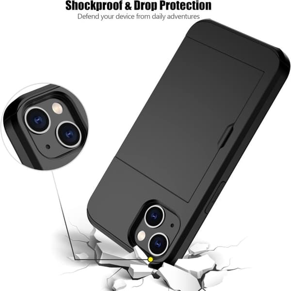 iPhone 13 Mobilskal Stötsäkert med Kortfack
