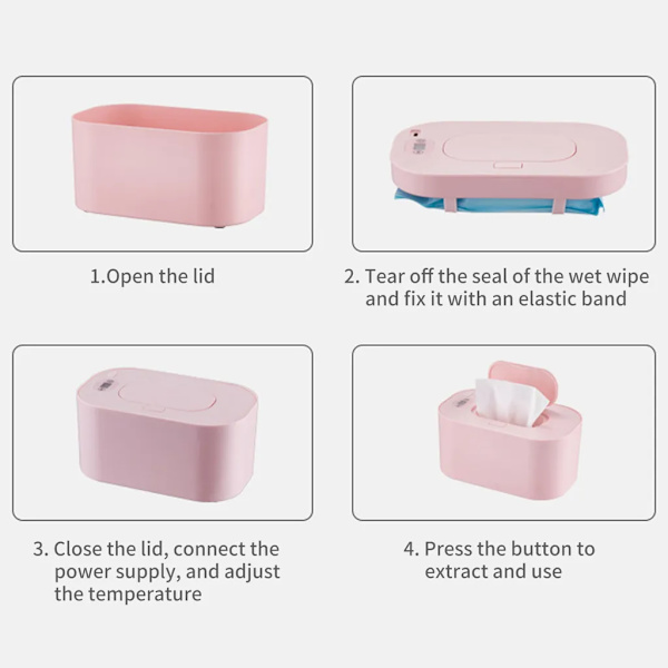 USB Baby Wipe Varmer 3 Temperaturmoduser Bleiehåndkle Varmer 10W Konstant Temperatur Stor Kapasitet Bærbar Baby Wipe Varmer Hjem Bil Reise Grønn